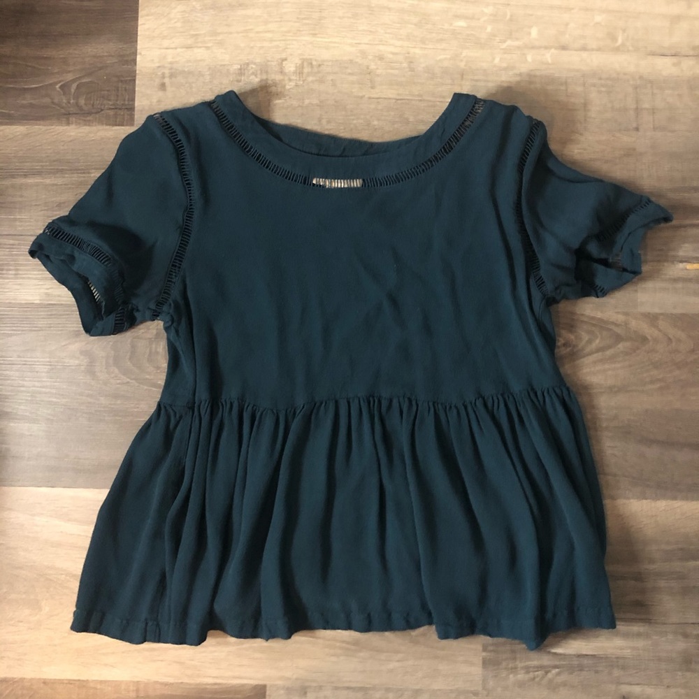 Loft blue-green peplum blouse